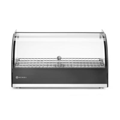 Vyhřívaný pultový displej, HENDI, jedno patro, Černá, 230V/800W, 554x376x(H)311mm | 273982